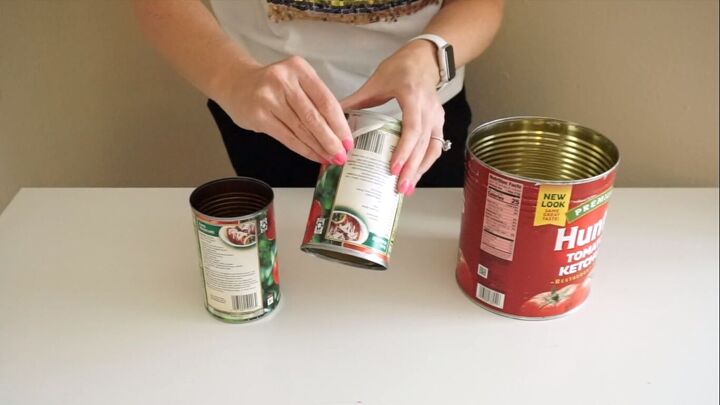 Peeling the labels off the cans