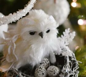 Manualidades de Navidad en julio: Búhos nevados y adornos de nidos brillantes