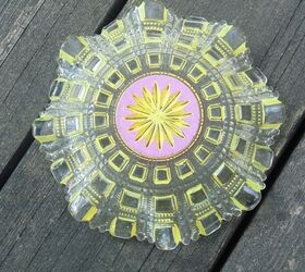 flores de cristal pintadas fciles de hacer, pintar plato de cristal con rotulador amarillo