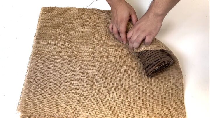 Rolling the cone in burlap