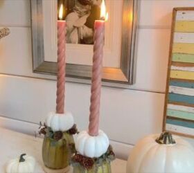 DIY pumpkin candle holders