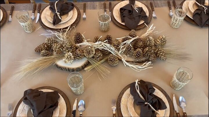 Bleached pine cone centerpiece