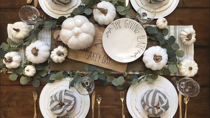Fall tablescape with stamped place cards