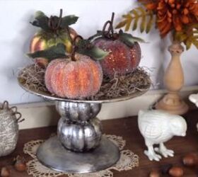 DIY fall pumpkin-inspired cake plate