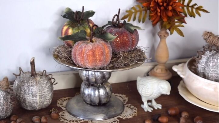 DIY fall pumpkin-inspired cake plate
