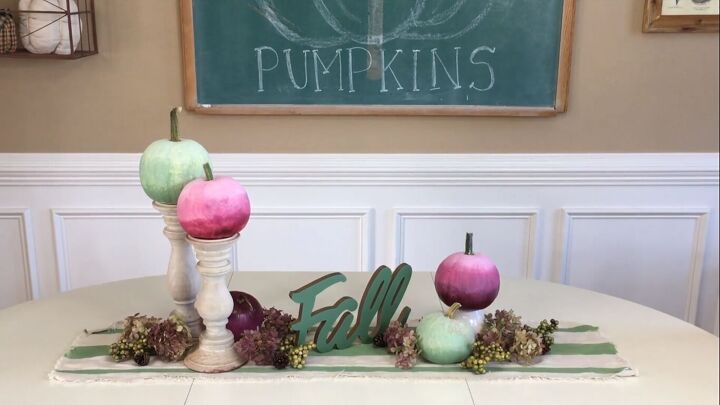 DIY ombre pumpkin tablescape