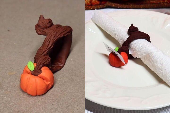 DIY fall pumpkin napkin ring