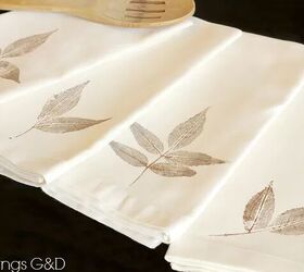 DIY leaf-stamped napkins