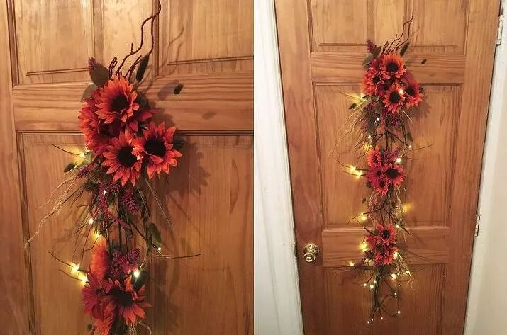 DIY sunflower door hanger