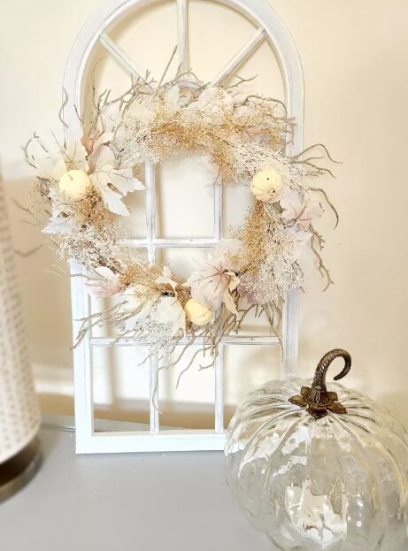 White fall wreath