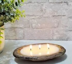 DIY faux wooden bowl candle