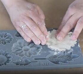 decorating plastic storage bins, Fill the molds with clay