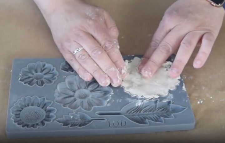 decorating plastic storage bins, Fill the molds with clay