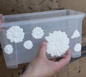 decorating plastic storage bins, Allow clay molds to dry