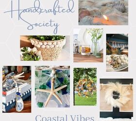 cmo hacer una hermosa guirnalda de cuentas de madera con conchas de ostras, Coastal Vibe handcrafted society pinterest pin