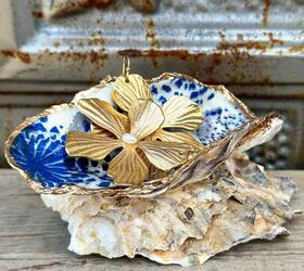 cmo hacer una hermosa guirnalda de cuentas de madera con conchas de ostras, joyero de concha de ostra