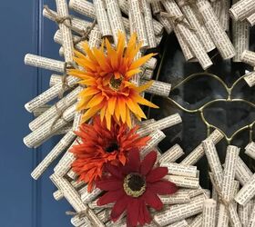 Fall book page wreath