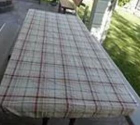 using a bed sheet as a outdoor table tablecloth