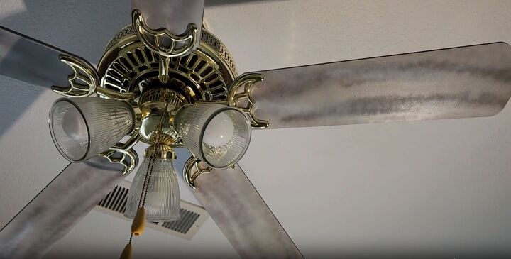 DIY faux wood ceiling fan blades