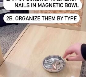 furniture building tips, Organizing fasteners in a magnetic bowl