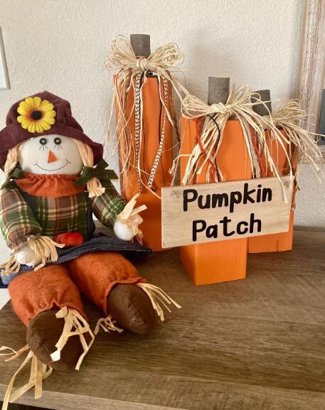 Wood block pumpkin patch