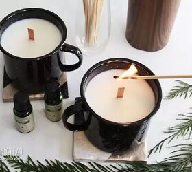 Woodsy-scented campfire candles