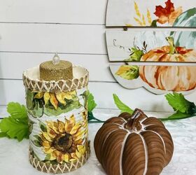 Sunflower-print candle holder