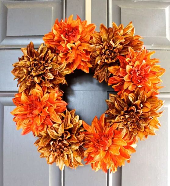 Fall flower wreath