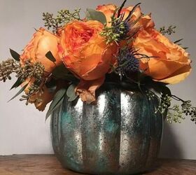 DIY mercury glass pumpkin vase