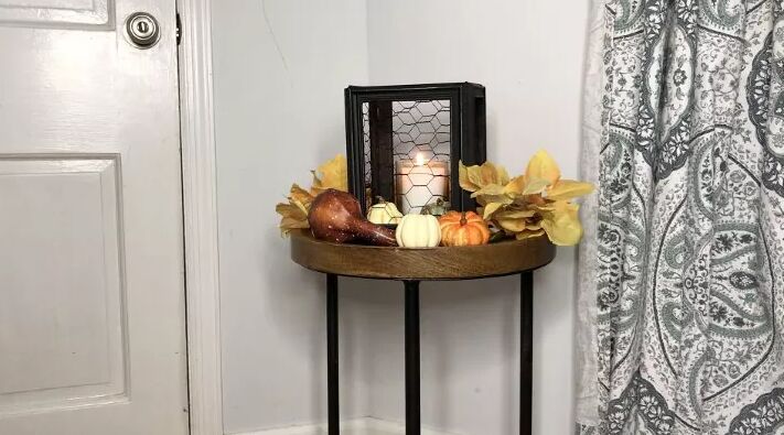 DIY fall lantern with a candle