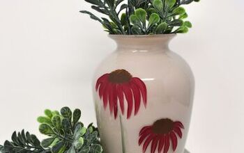 Fácil transformación de un jarrón de cristal con flores pintadas