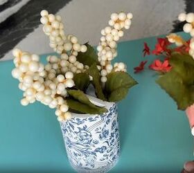 diy hacks for home decor, Faux floral toothbrush holder vase idea