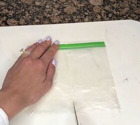 Cutting the sandwich bags