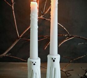 Air Dry Clay Ghosts Candle Holders