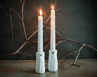air dry clay ghosts candle holders