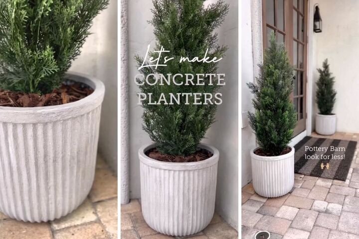diy concrete planter, DIY fluted planters
