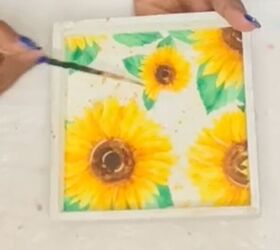 bandeja de otoo con girasoles y elementos de decoracin de dollar tree