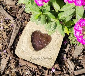 piedra de jardn de hormign de resina y vidrio diy