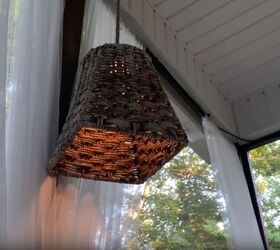 How to Craft a Cheap but Charming Outdoor Basket Chandelier