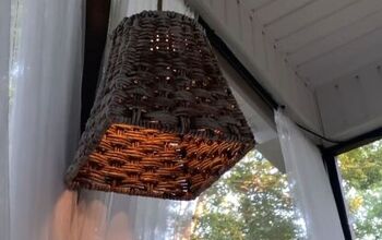 How to Craft a Cheap but Charming Outdoor Basket Chandelier