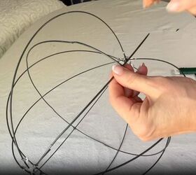 creative diy ceiling light cover, Handmade wire globe pendant light tutorial with wreath forms