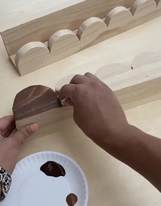 Staining wood with paint and baby wipes