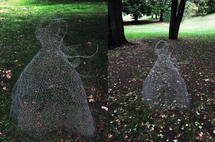 Chicken wire ghost dress