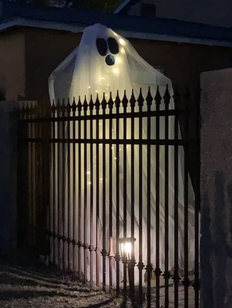 DIY illuminated yard ghost