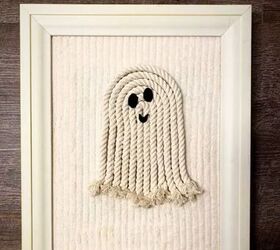 DIY rope ghost wall art