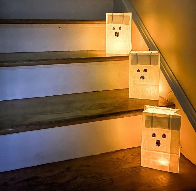 DIY paper bag ghost lanterns