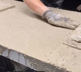 diy concrete bathroom countertops, Smoothing the concrete