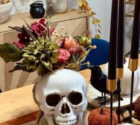 DIY skull floral arrangement 