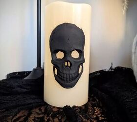 DIY Halloween skull candle