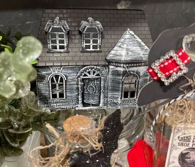 Dollar Store dollhouse to DIY haunted house